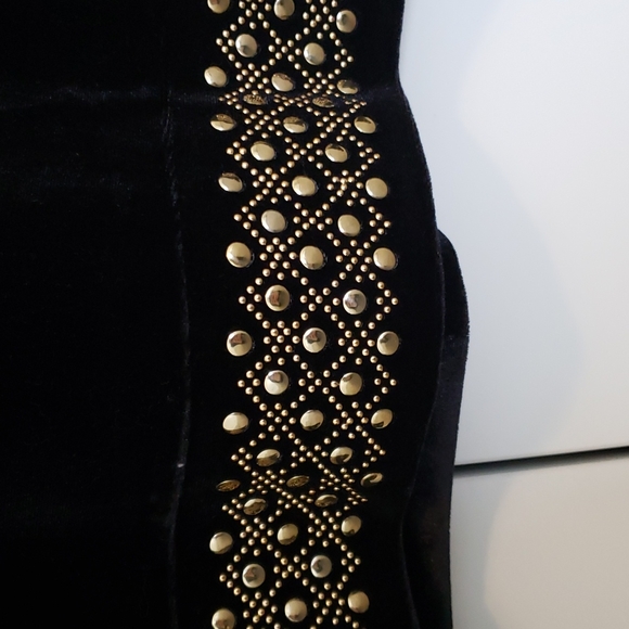 Black Velvet Sweater with gold decor - Picture 3 of 4